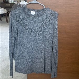 EUC A New Day Ruffle Front Sweater